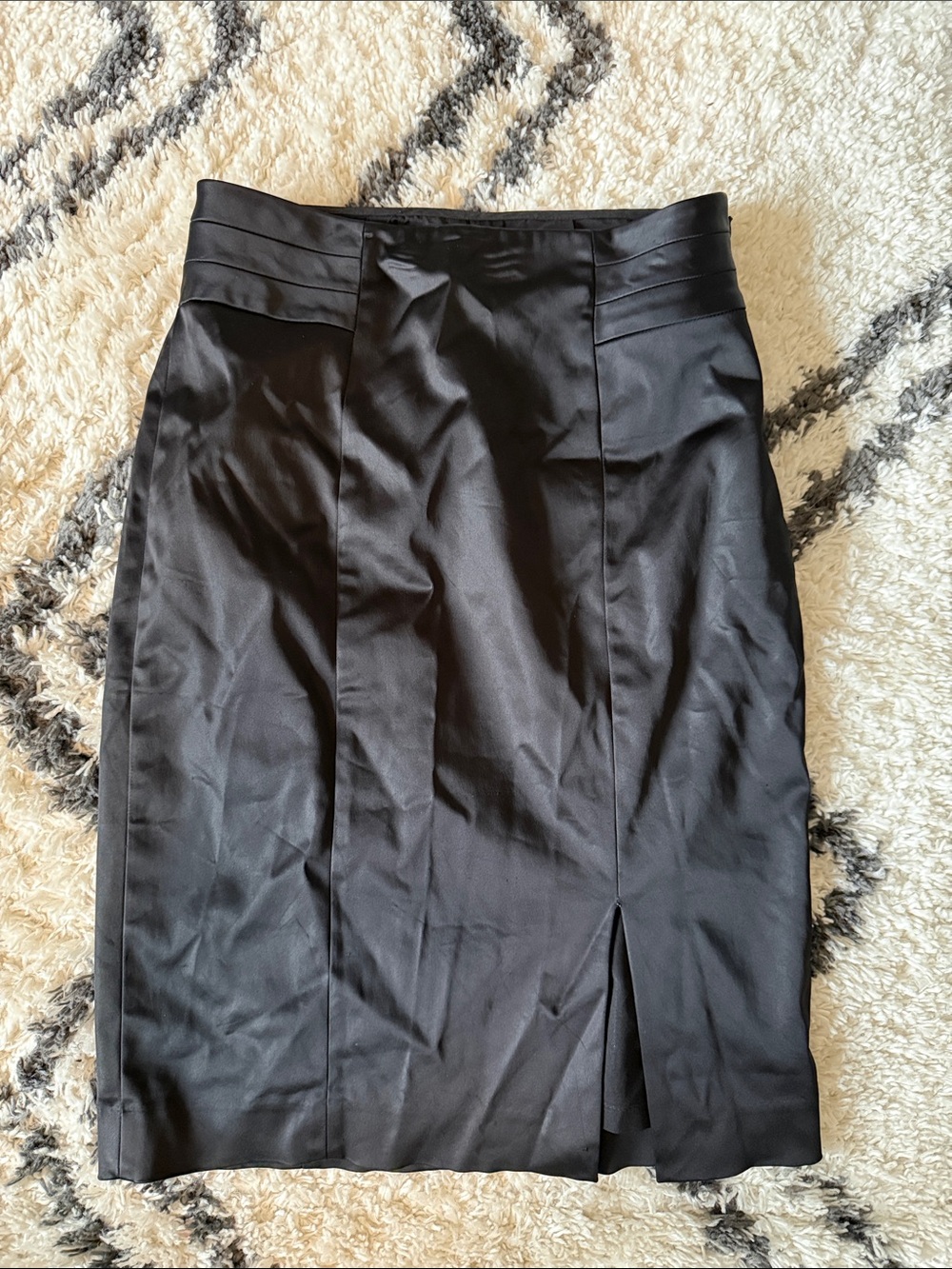White House Black Market Black High-Rise Pencil Skirt with Front Slit